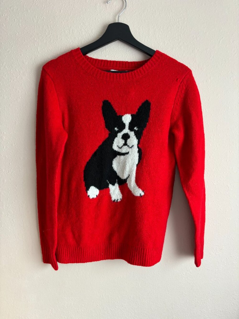 Cupcakes & Cashmere Dog Pullover Knit Sweater Womens XSmall Red Cozy Holiday